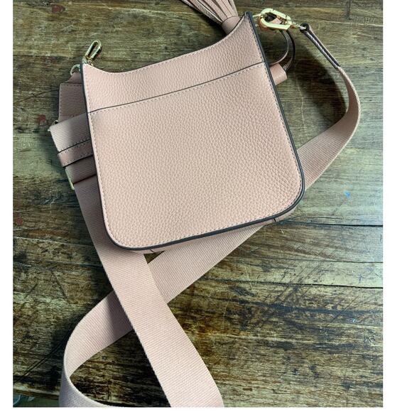 Tory Burch Thea Pink Moon Web Shoulder Bag Crossbody Purse Messenger - Picture 5 of 6